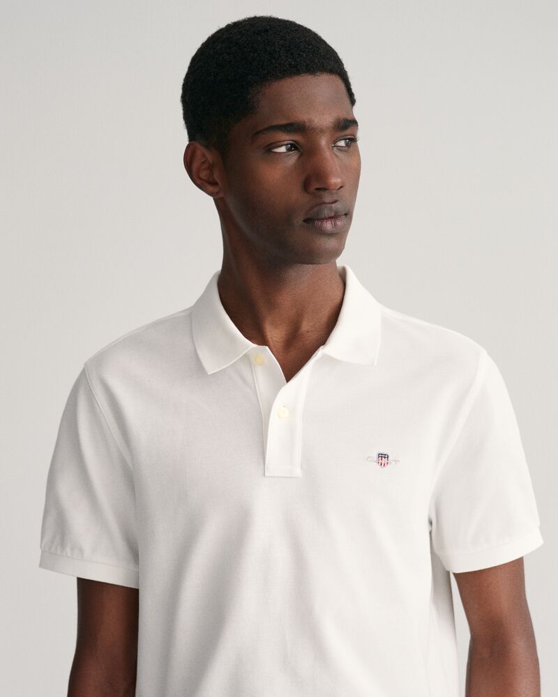 Regular Fit Shield Piqué Polo Shirt White / S