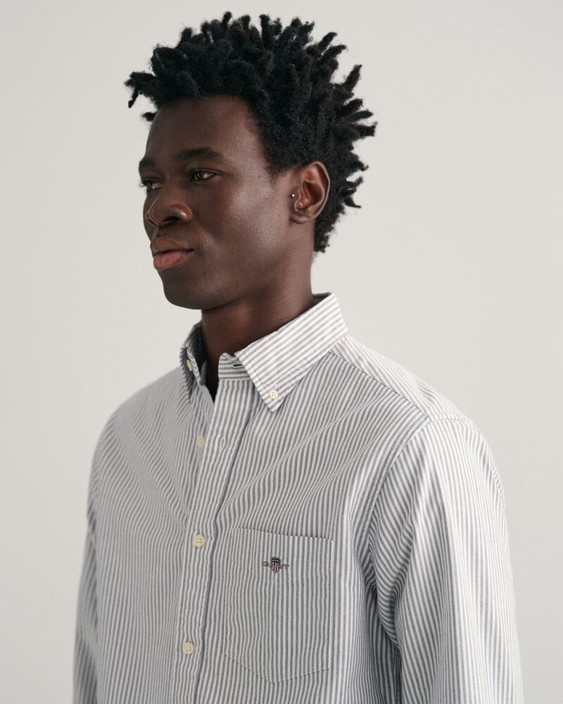 Regular Fit Banker Stripe Classic Oxford Shirt Blue / S