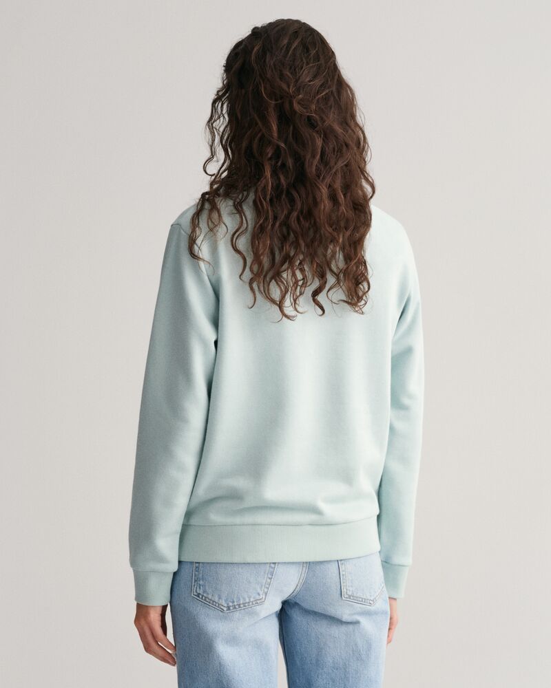 Regular Fit Tonal Shield C-Neck Sweat Dusty Turquoise / 2XL