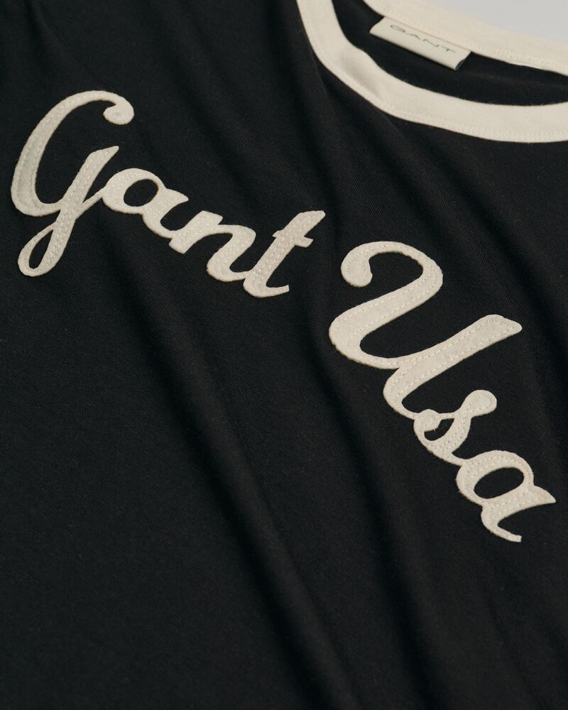 Script Graphic Long Sleeve T-Shirt Black / S