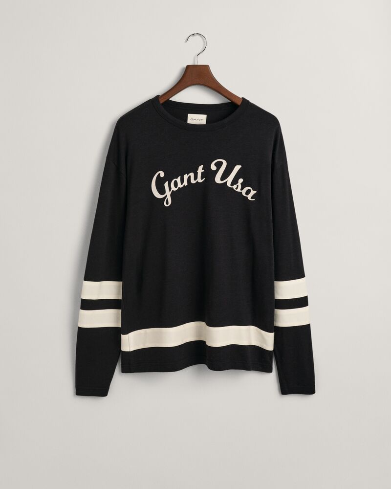 Script Graphic Long Sleeve T-Shirt Black / S