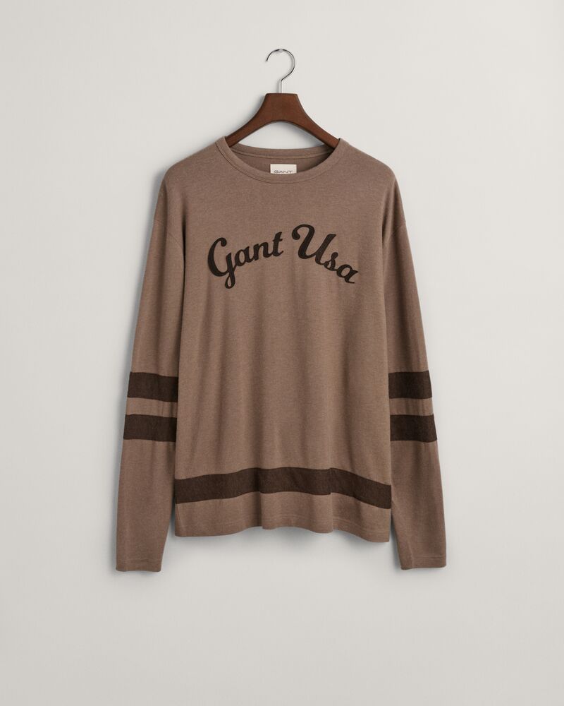 Script Graphic Long Sleeve T-Shirt Desert Brown / S