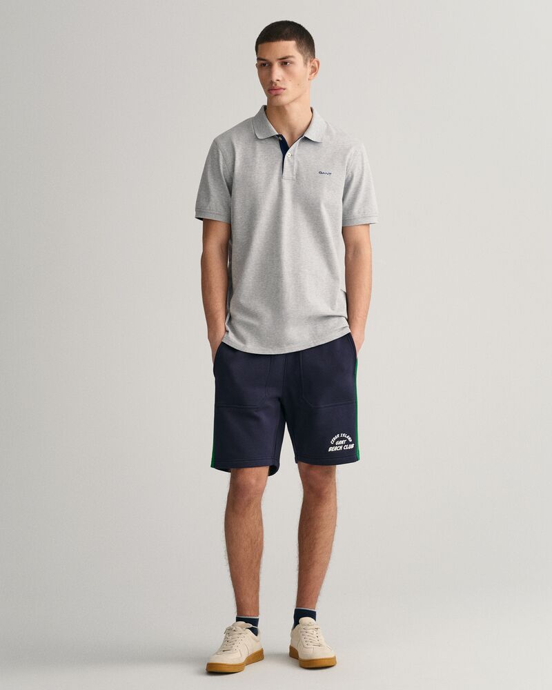 Contrast Piqué Polo Shirt Grey Melange / S