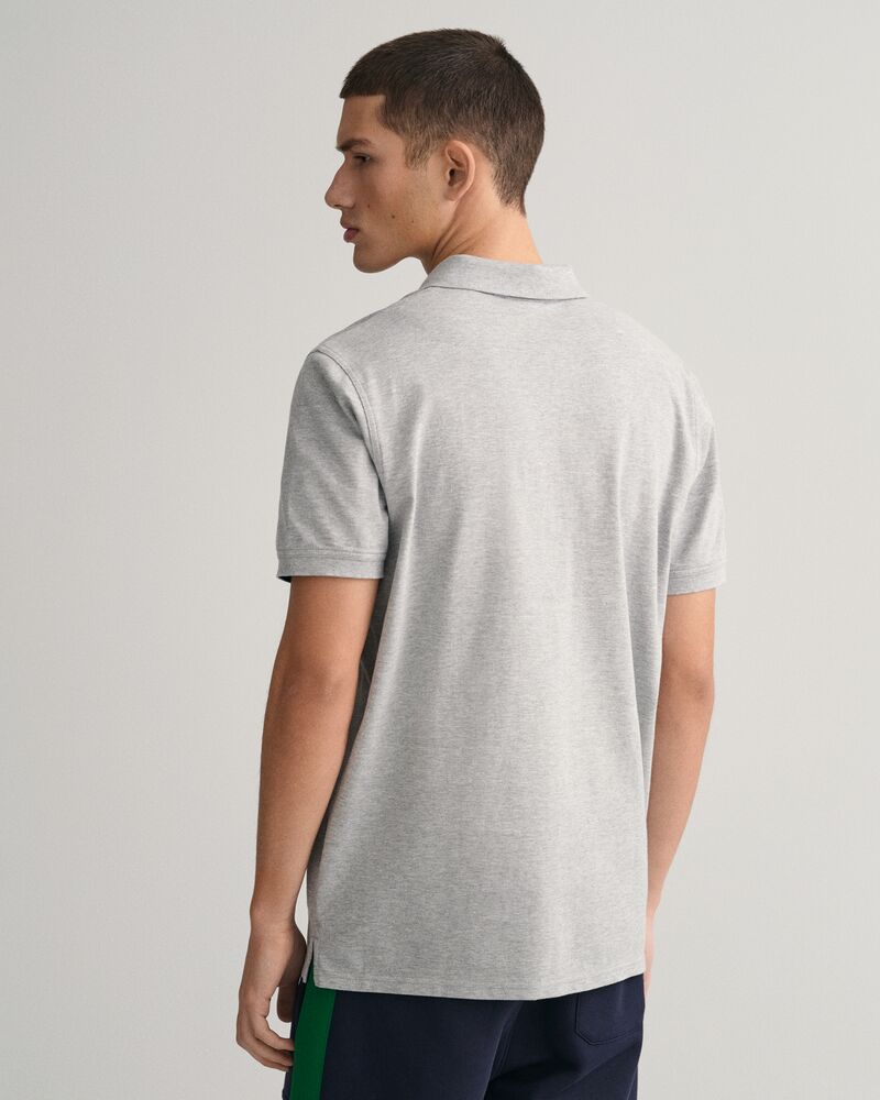 Contrast Piqué Polo Shirt Grey Melange / S