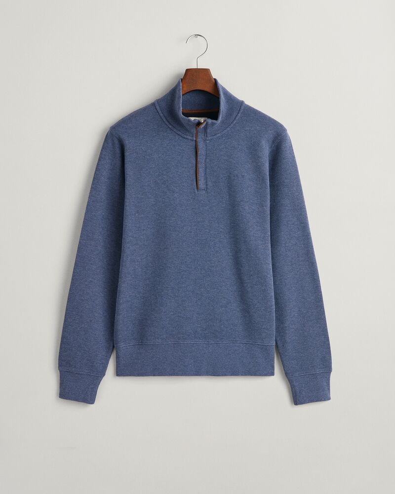 Sacker Rib Half-Zip Sweatshirt Dk Jeansblue Melange / S