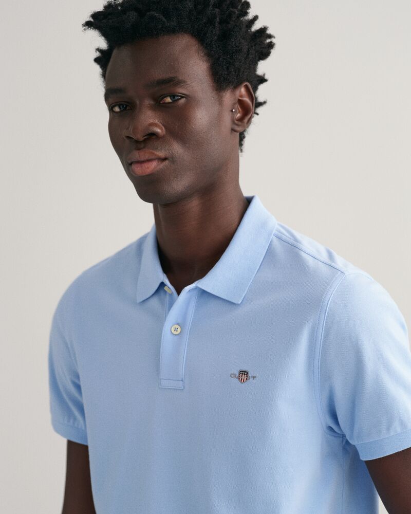 Regular Fit Shield Piqué Polo Shirt Blue / S
