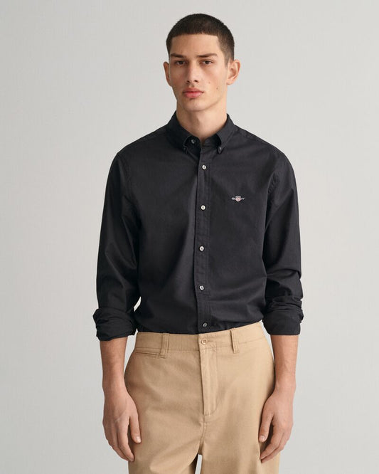 Slim Fit Poplin Shirt Black / S