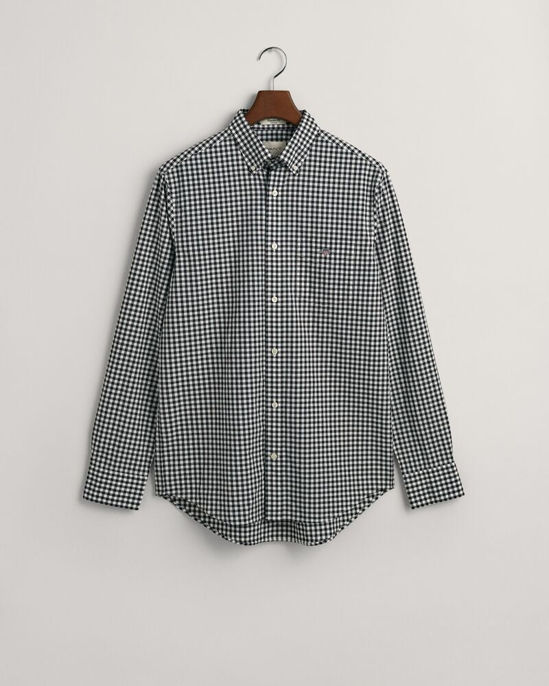 Regular Fit Gingham Poplin Shirt Black / S