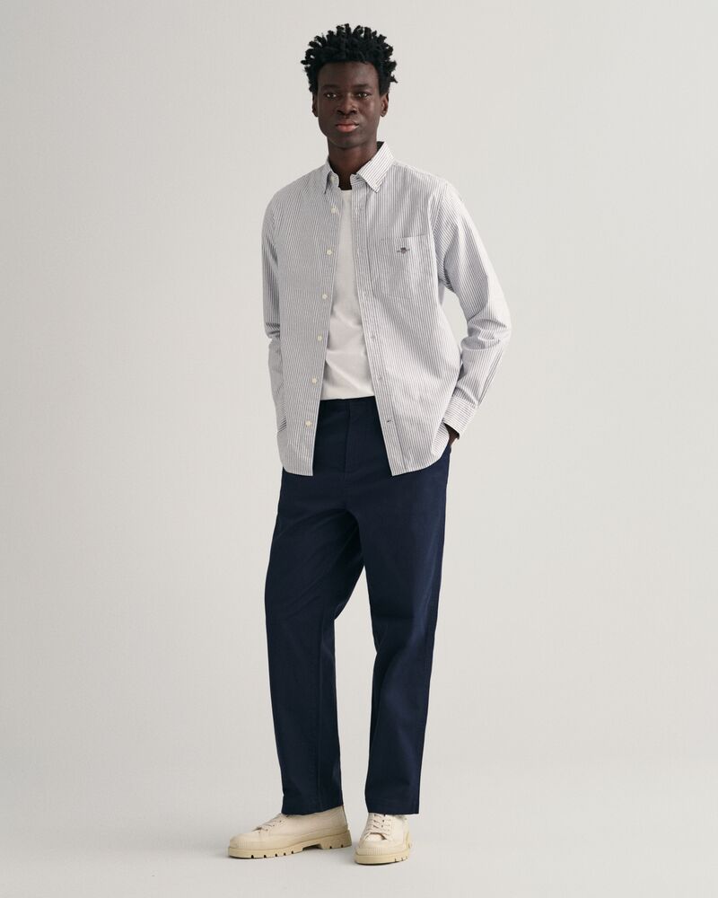 Regular Fit Banker Stripe Classic Oxford Shirt Blue / S