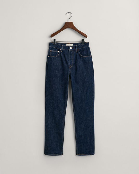 Straight Leg Rigid Jeans Dark Blue / 27