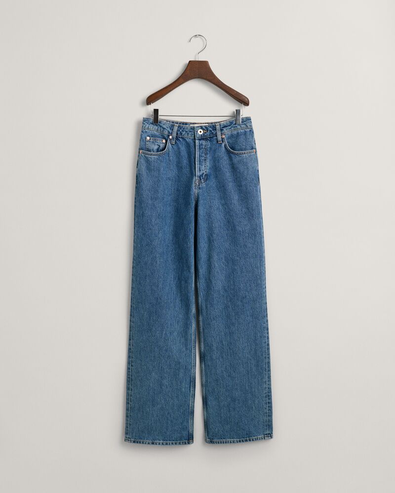 Relaxed Straight Leg Jeans Mid Blue Broken In / 27