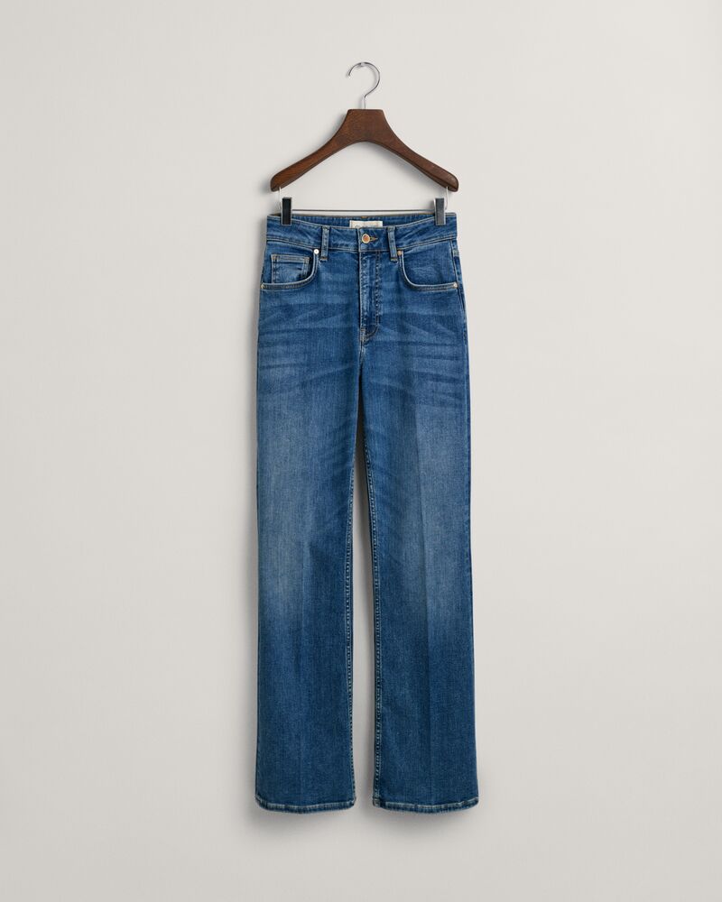 Slim Fit Flared Jeans Mid Blue Broken In / 27