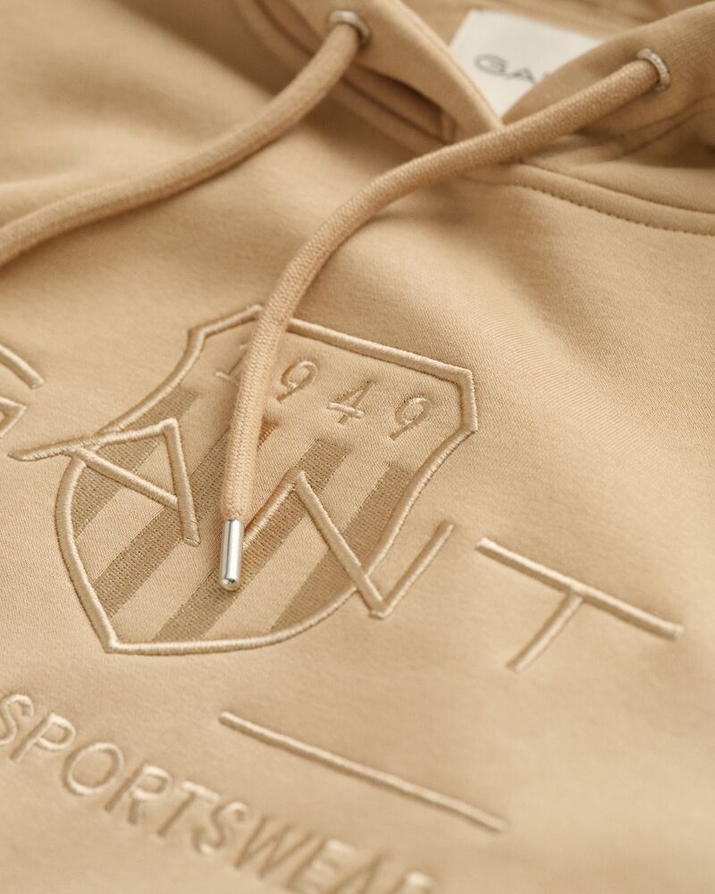 Tonal Shield Hoodie Dark Khaki / S