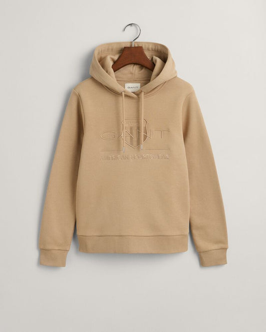 Tonal Shield Hoodie Dark Khaki / S