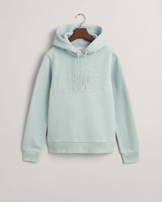 Tonal Shield Hoodie Dusty Turquoise / S