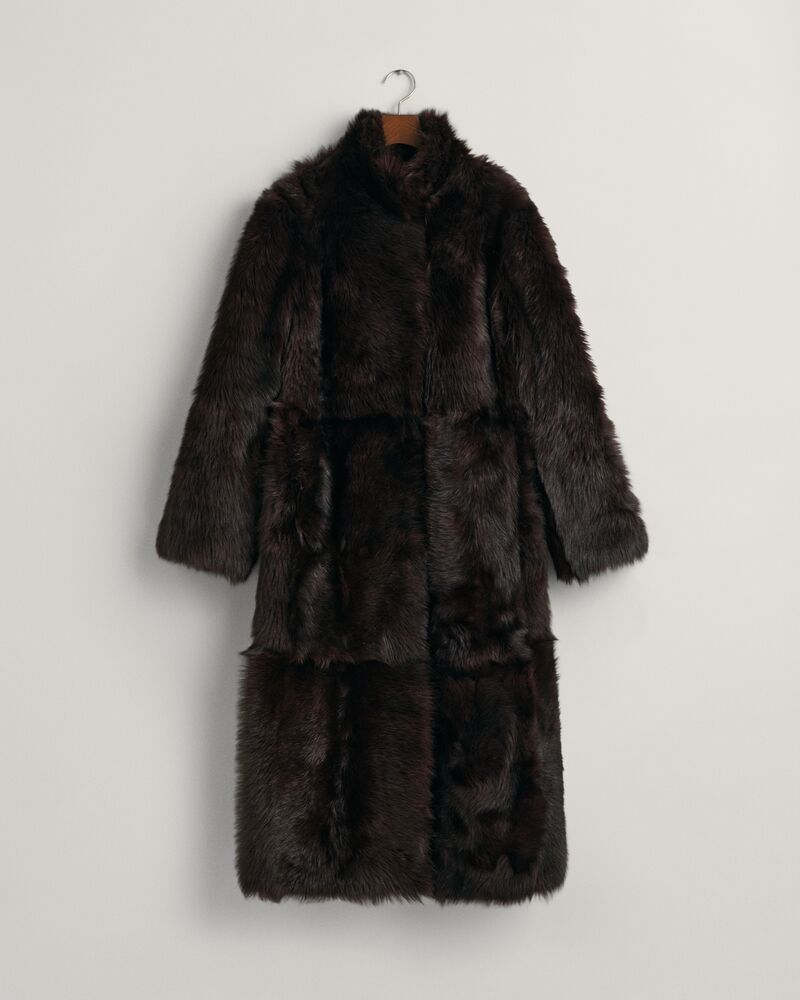 Long Shearling Coat Rich Brown / S