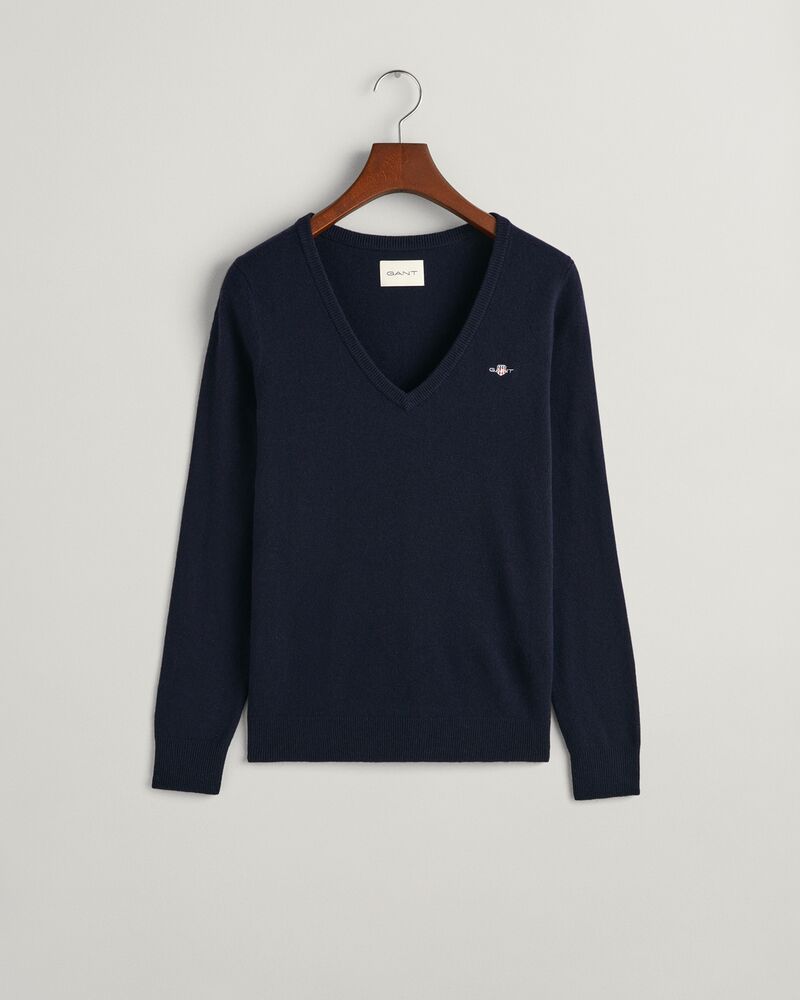 Extra Fine V-Neck Sweater Evening Blue / S