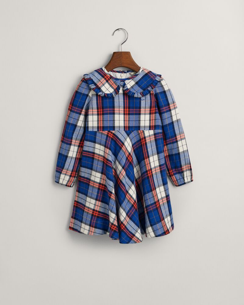 Girls Checked Flannel Dress Bold Blue / 92