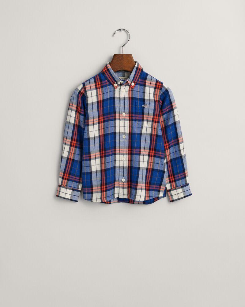 Kids Regular Fit Checked Flannel Shirt Bold Blue / 92