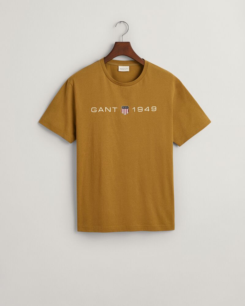 Printed Graphic T-Shirt Mustard Beige / S