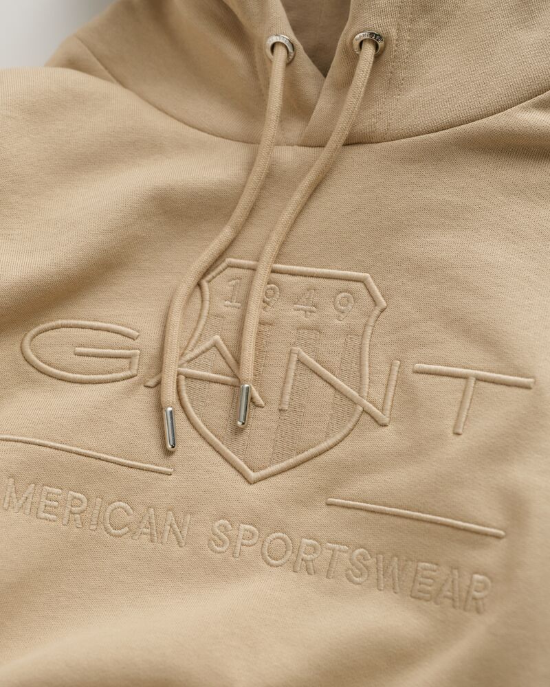 Tonal Shield Hoodie Concrete Beige / S