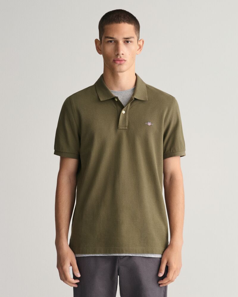 Regular Fit Shield Piqué Polo Shirt Juniper Green / S