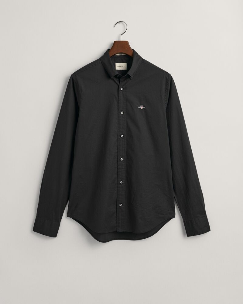 Slim Fit Poplin Shirt Black / S