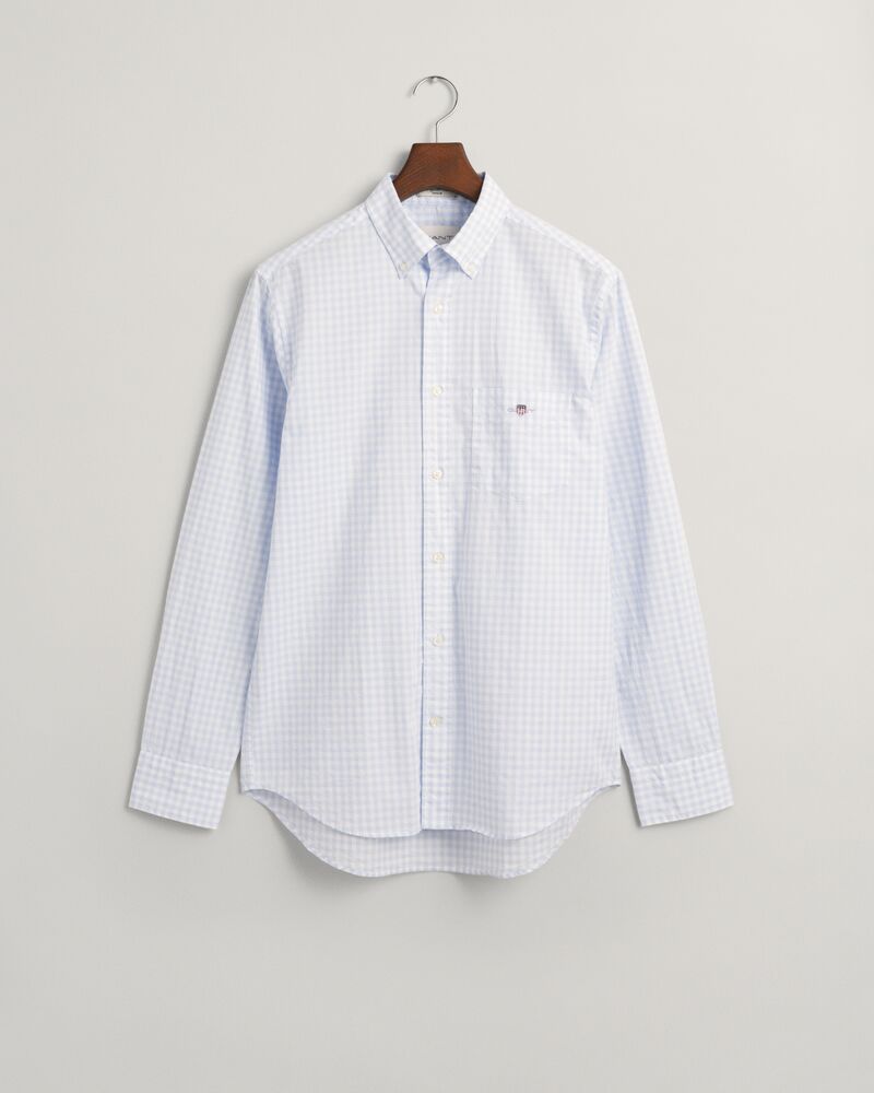 Regular Fit Gingham Poplin Shirt Light Blue / S