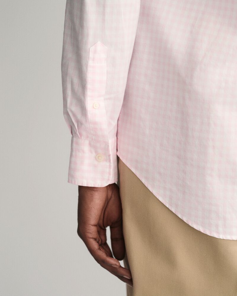 Regular Fit Gingham Poplin Shirt Light Pink / S