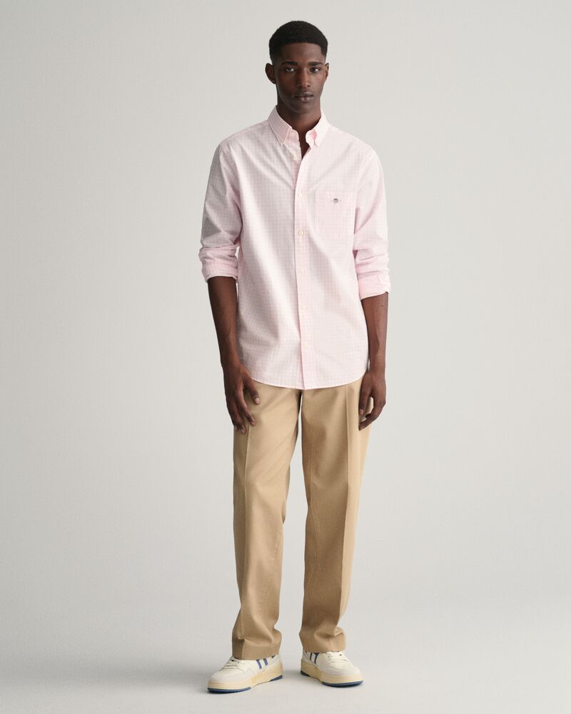 Regular Fit Gingham Poplin Shirt Light Pink / S