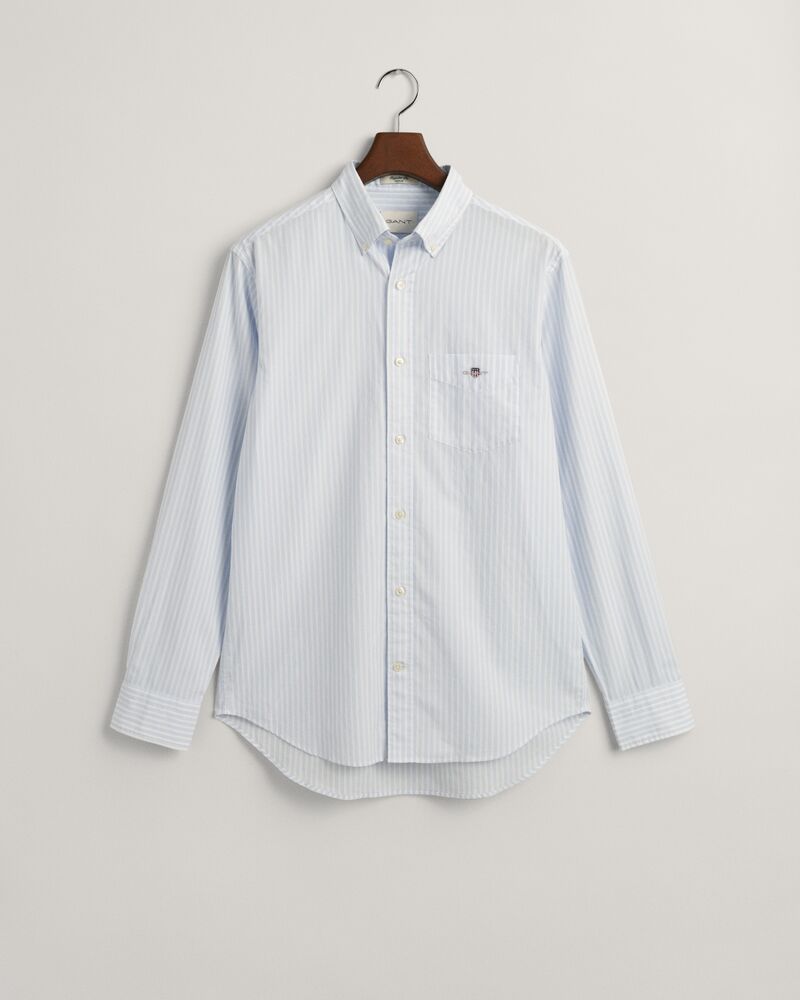 Regular Fit Striped Poplin Shirt Light Blue / S