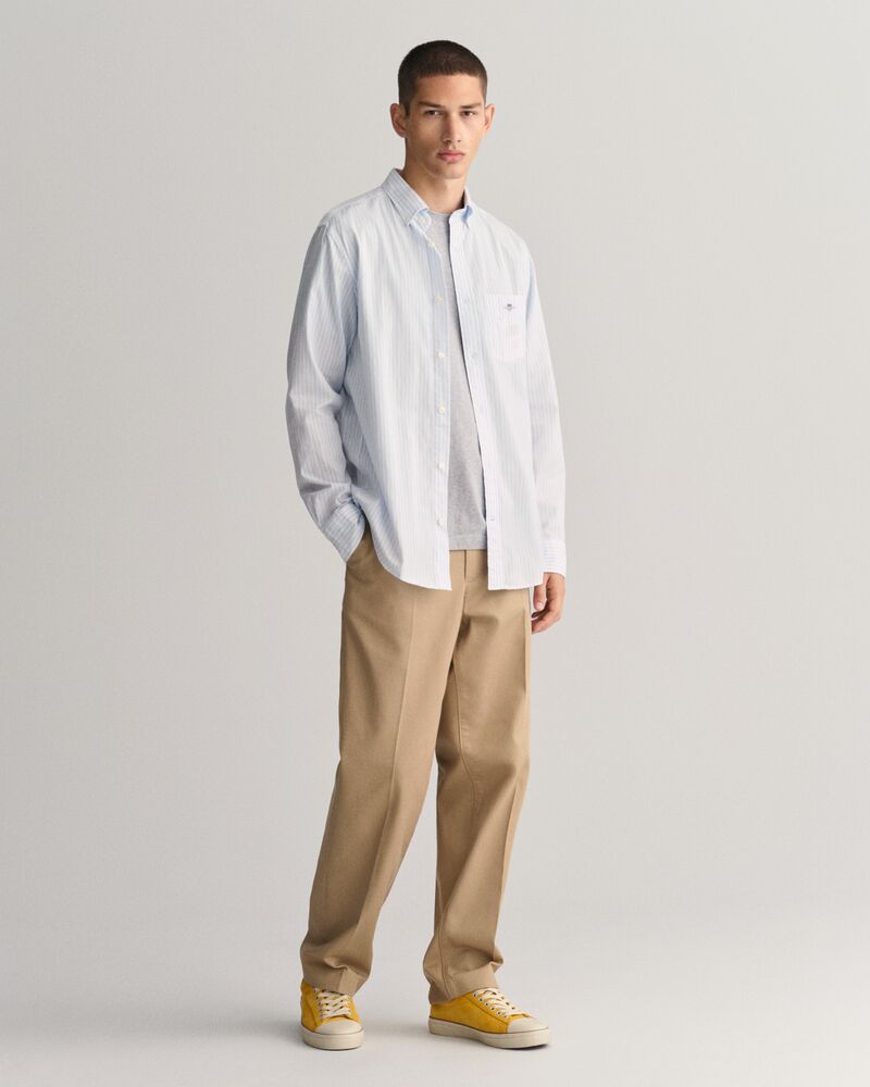 Regular Fit Striped Poplin Shirt Light Blue / S