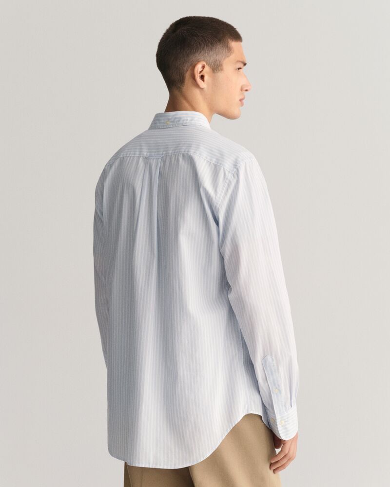 Regular Fit Striped Poplin Shirt Light Blue / S