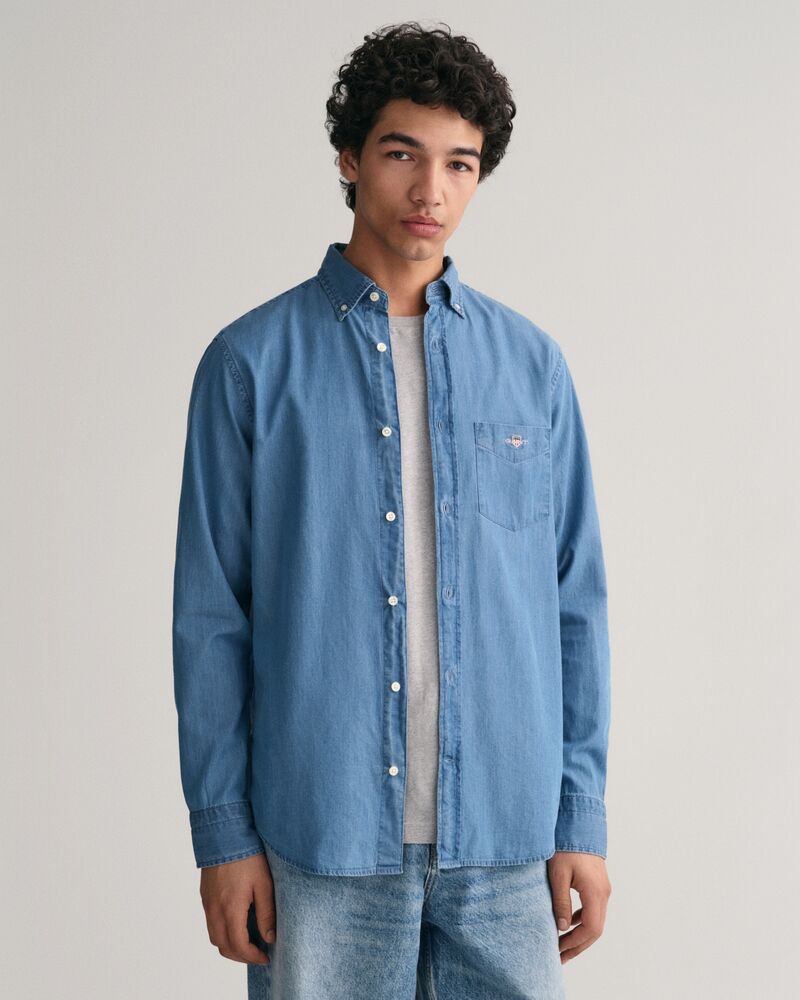 Regular Fit Indigo Shirt Semi Light Blue / S