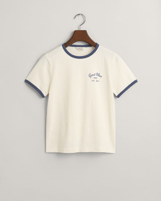 Teen Girls Script Graphic T-Shirt Cream / 134/140