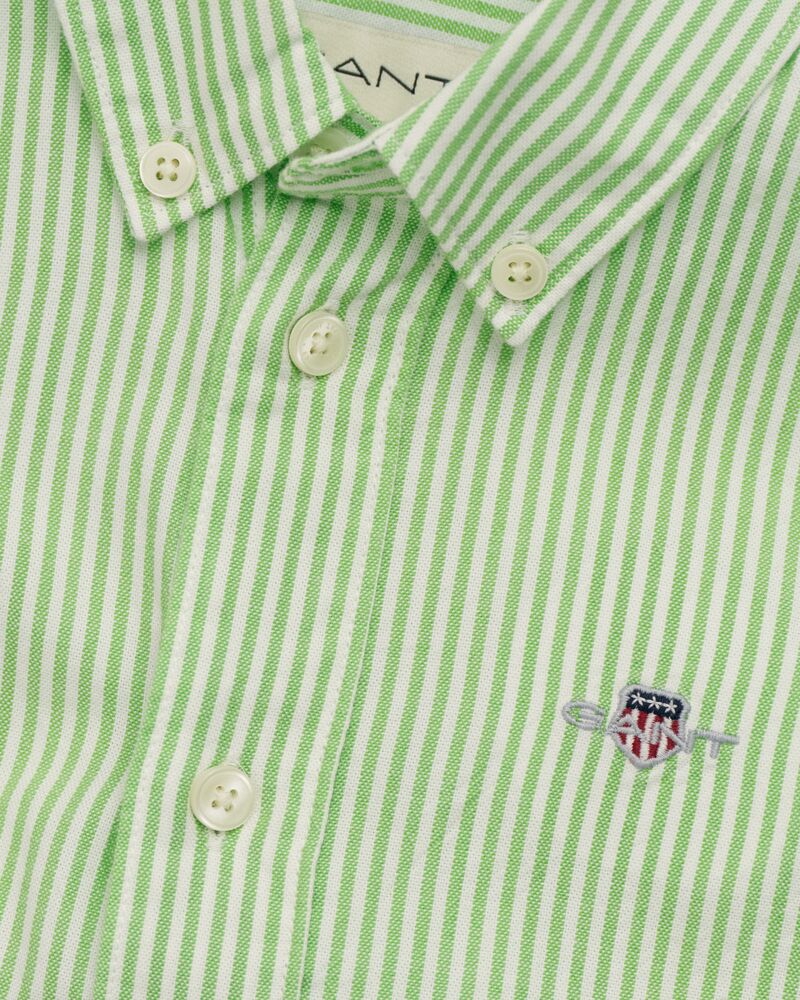 Kids Shield Striped Oxford Shirt Slime Green / 92