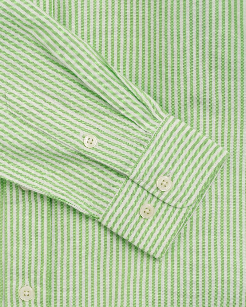 Kids Shield Striped Oxford Shirt Slime Green / 92