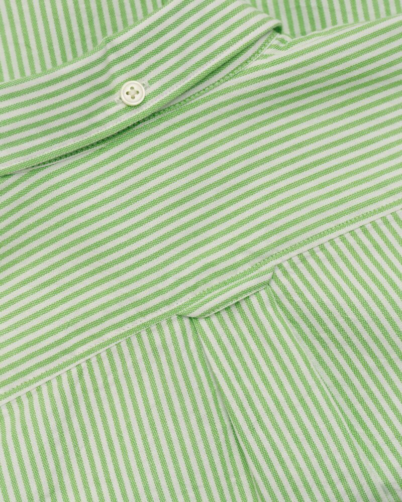 Kids Shield Striped Oxford Shirt Slime Green / 92