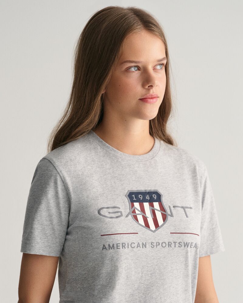 Teens Archive Shield T-Shirt Light Grey Melange / 122/128