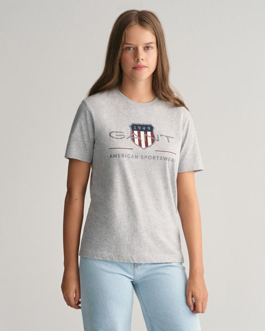 Teens Archive Shield T-Shirt Light Grey Melange / 122/128