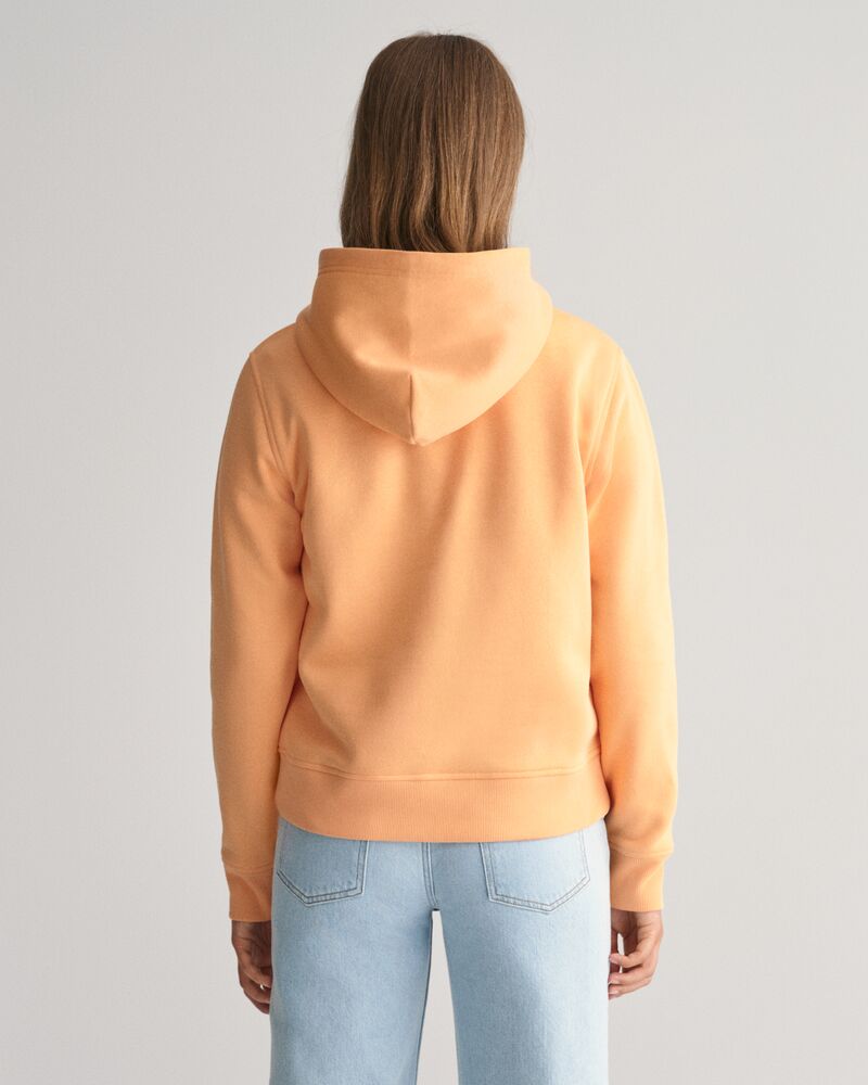 Tonal Shield Hoodie Coral Apricot / 134/140