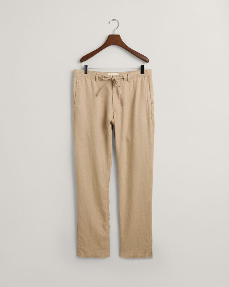 Relaxed Fit Linen Drawstring Pants S / DRY SAND