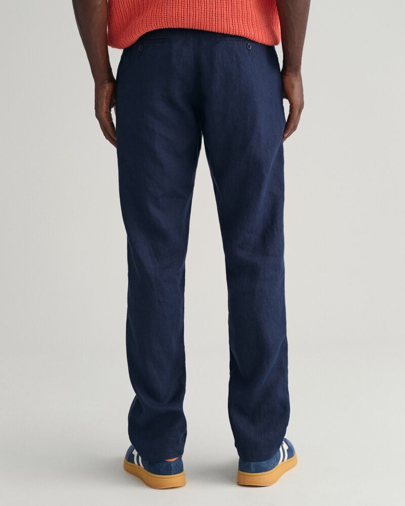 Relaxed Fit Linen Drawstring Pants S / MARINE