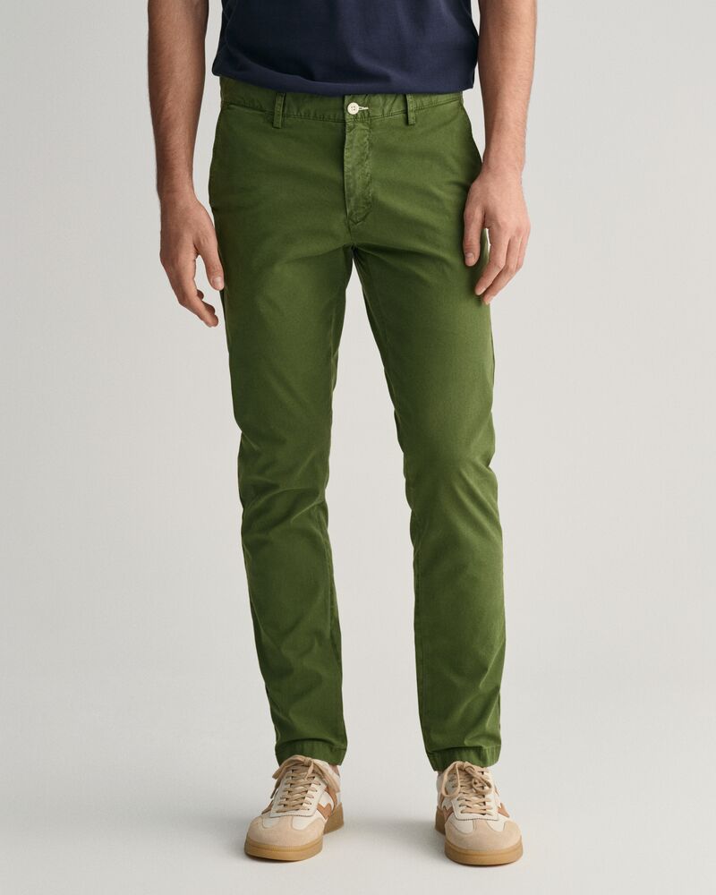 Slim Fit Sunfaded Chinos Pine Green / 30X32