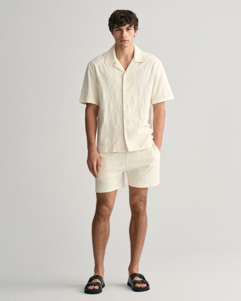 Jacquard Terry Cloth Shirt Cream / S