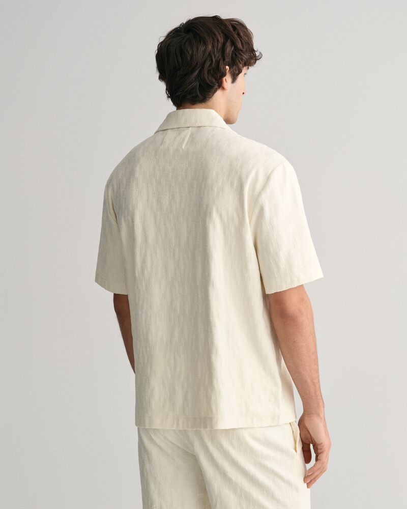 Jacquard Terry Cloth Shirt Cream / S