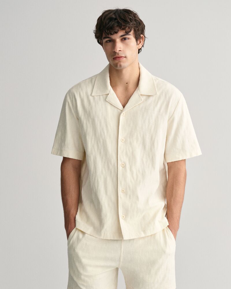 Jacquard Terry Cloth Shirt Cream / S