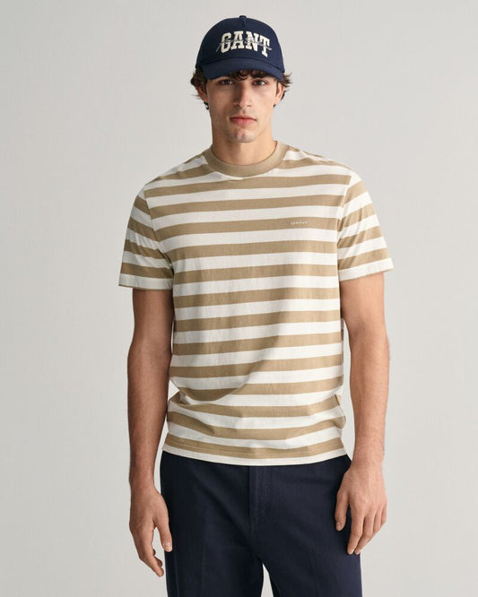 Multi Striped T-Shirt S / DRIED KHAKI