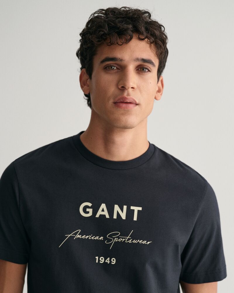 GANT Script Graphic Printed T-Shirt Black / S