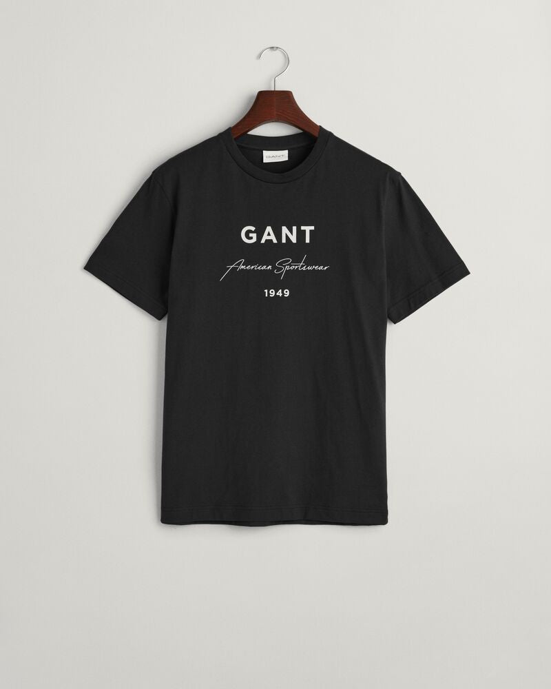 GANT Script Graphic Printed T-Shirt Black / S